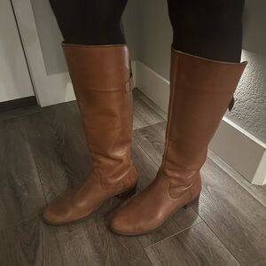 Clarks Tan Leather Over the Knee Boots